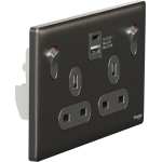 Schneider Electric 施耐德電氣 NUX25DACQUS_SS UNICA X 13A 250V~ 雙位雙極開關插座連USB A+C 21W (炫星銀)